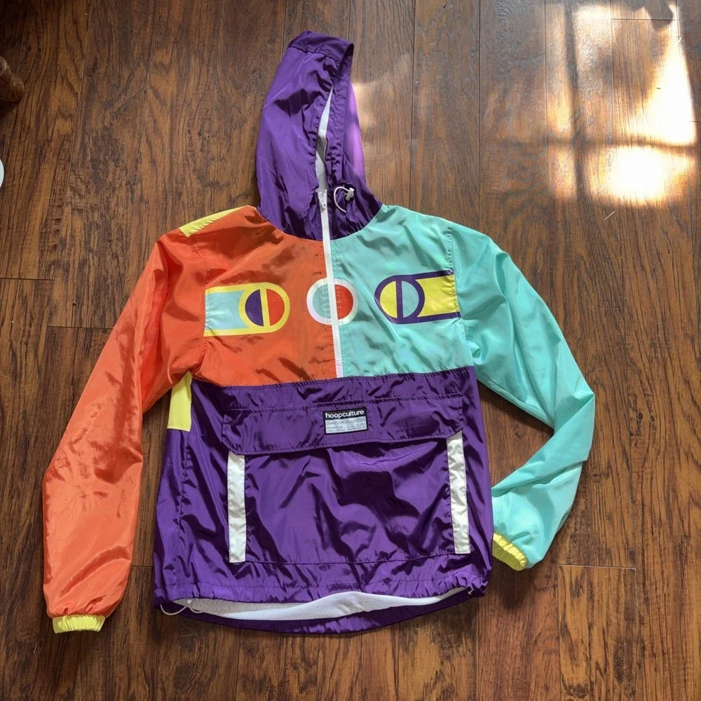 HoopCulture Coalition Collection Colorblock Anorak Windbreaker Jacket M